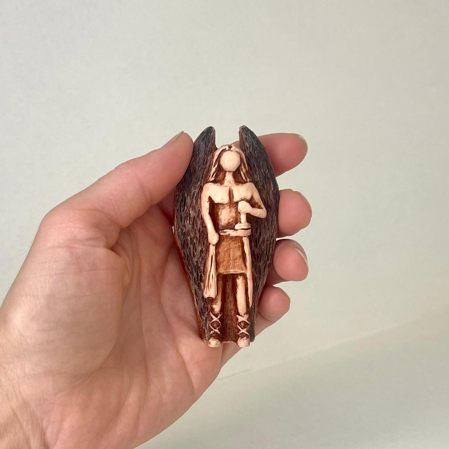 Thanatos figurine God small statue of Thanatos Made of clay / handmade