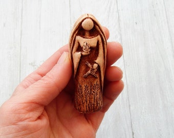 Brigid statue Small figurine of the Goddess Brigid / Made of clay / handmade