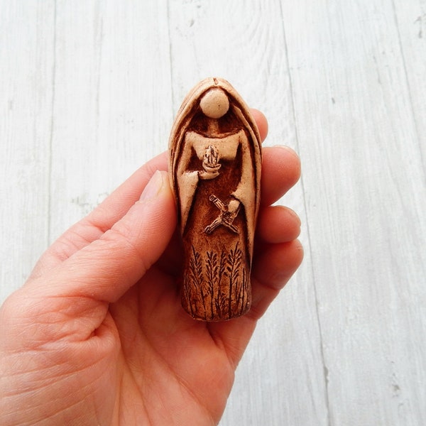 Brigid statue Small figurine of the Goddess Brigid / Made of clay / handmade