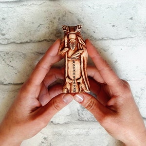 Odin statue God Odin - Woden, Wuotan, Wotan, Wodan / Small figurine of Odin is made of natural clay / Very beautiful Handmade