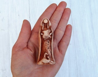 Frau Holle statue Small figurine of the Goddess Mother Hulda / Made of clay / handmade