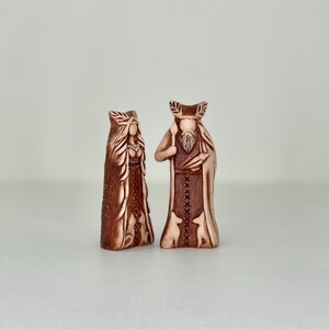 Handgemachte Ton Freya und Odin Statuen, Nordische Pagan Altar Set Bild 5