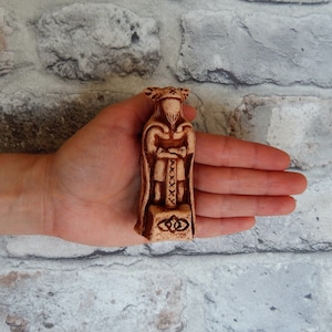 Thor Statue God Thor / Small figurine of Thor is made of natural clay / Thor with Hammer Mjolnir / Handmade