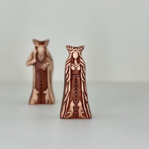 Handgemachte Ton Freya und Odin Statuen, Nordische Pagan Altar Set Bild 6