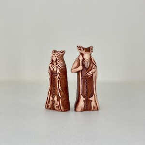 Handgemachte Ton Freya und Odin Statuen, Nordische Pagan Altar Set Bild 15