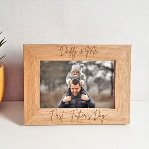 Father's Day Photo Frame, New Dad, personalised, first fathers day, daddy, gift, wooden, engraved, gift, grandad, new baby,