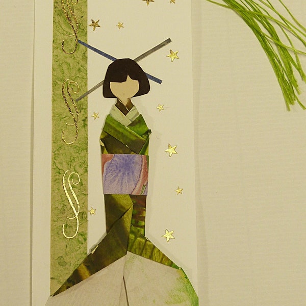 marque page geisha vert