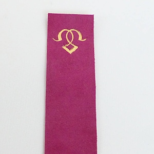 marque page en cuir velour rose