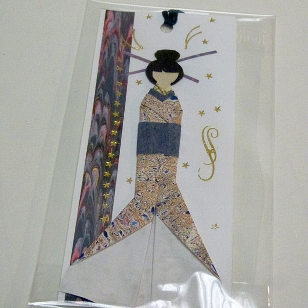 Marke Seite Origami und Marmorpapier geisha