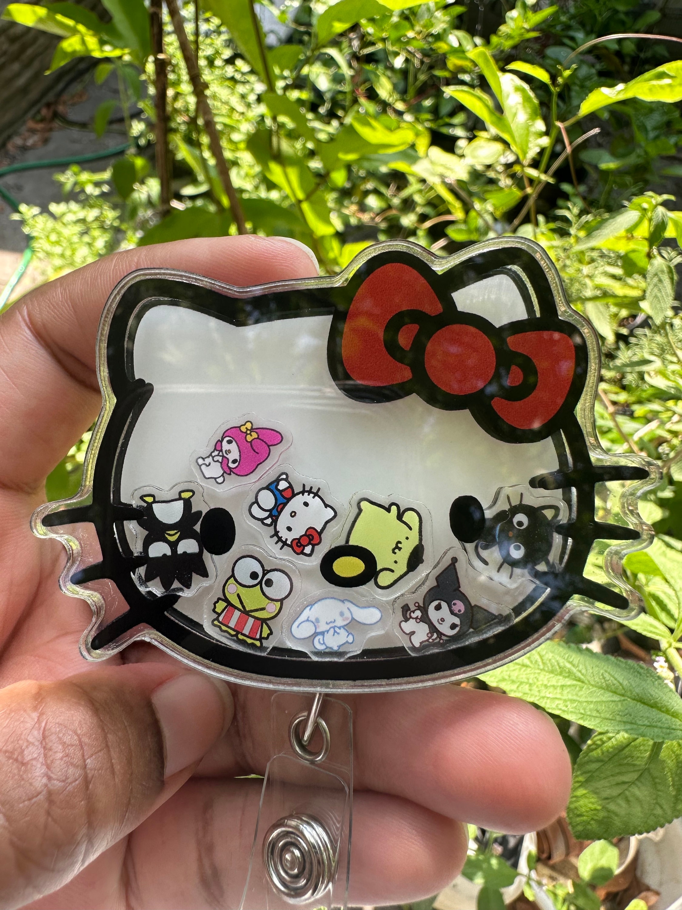 Hello cat badge reel