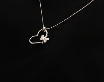 Heart Butterfly pendant necklace