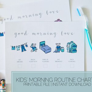 Kids&#39; MORNING Routine Chart | Printable file