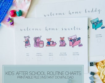 Kids' AFTER SCHOOL Routine Chart | Printable file