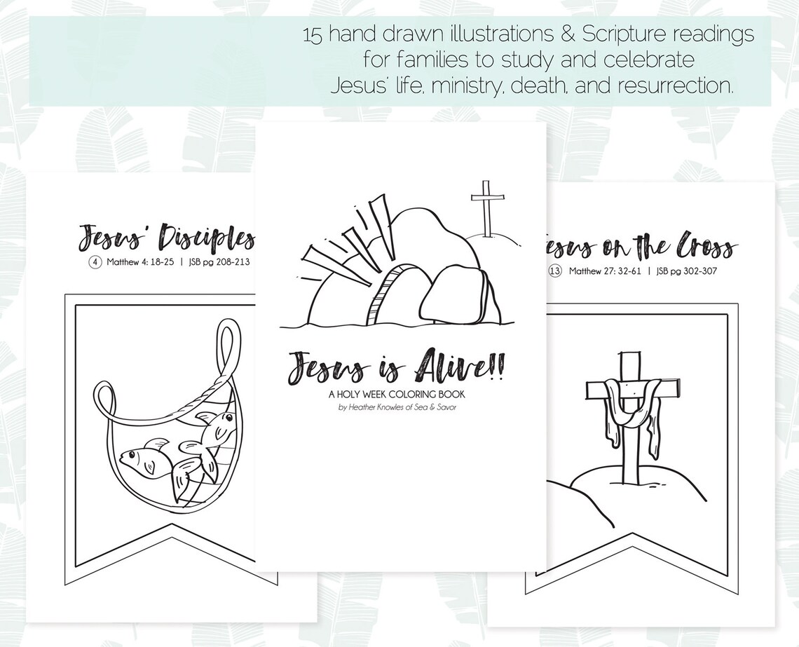HOLY WEEK Printable Coloring Book Kids' Easter Activity | Etsy