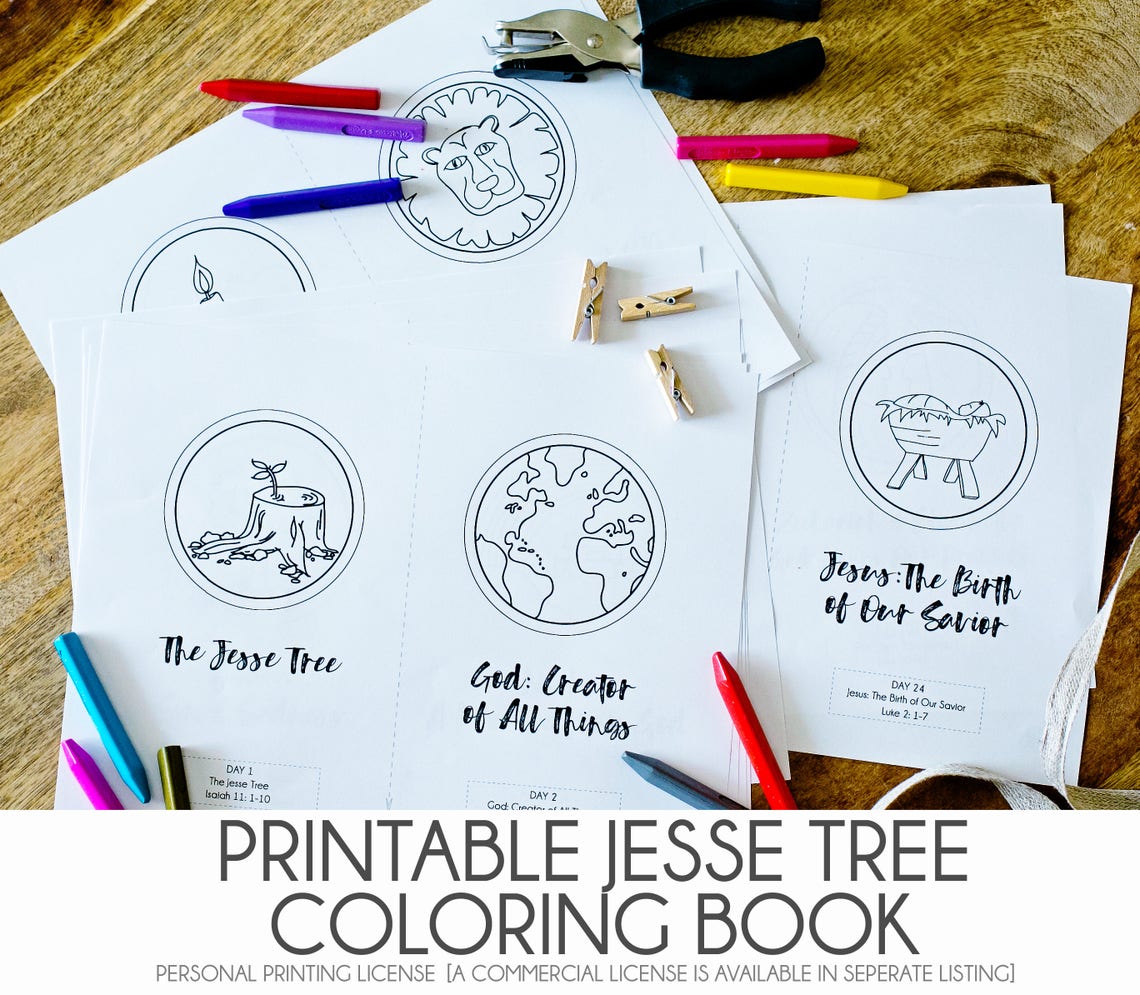DIY JESSE TREE - Printable Pdf Jesse Tree Coloring Book - Christmas ...