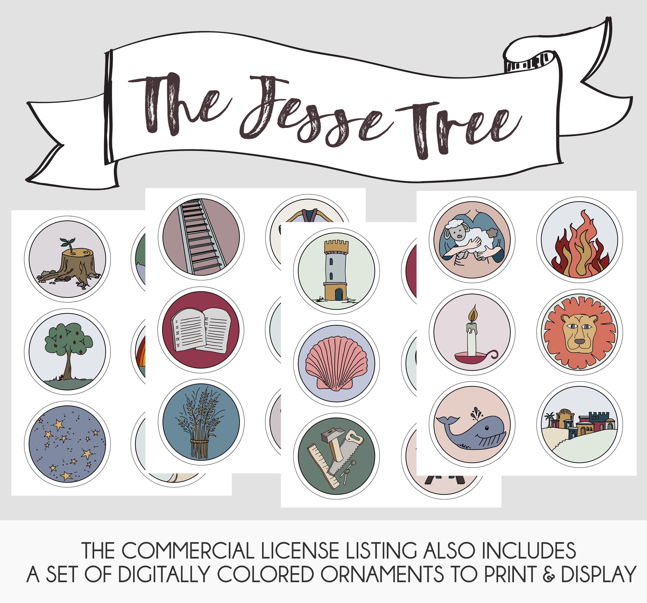 Printable PDF Jesse Tree Coloring Book Christmas Advent - Etsy