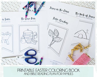 HOLY WEEK Printable Coloring Book - Kids' Easter Activity - diy Easter decoration