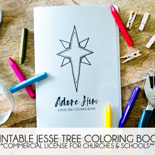 DIY JESSE TREE Printable Pdf Jesse Tree Coloring Book Etsy