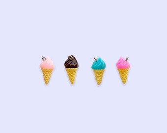 Ice cream Charms 15*31mm Resin Charms Pendant fit Earring Bracelets Jewelry finding DIY Craft with Screw,Without Screw Two Style