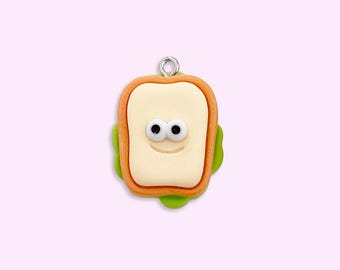 2 or 10pc Silly Faced Kawaii Sandwich Charm for Jewelry Business, resin
