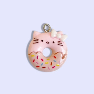 2pc or 10pc Cat Donut Charm -Doughnut Charms -Animal Charms -Kawaii Charms -Charm for girls -Cat Charms- Pet Charms -Shoe Charms-Donut