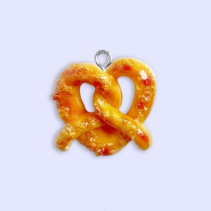 2pc or 10pc Salty Pretzel Charm -Lifelike Food Charm -Junk Food Charm -Kawaii Food Charm -Pretzel Shoe Charm -Baseball Snack Charm
