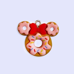2pc or 10pc Bow Donut Charm - Pastel Pink Donut Charm -Charm for Girls -Kawaii Charms -Animal Charm -Food Charms -Shoe Charms -Doughnut Gift