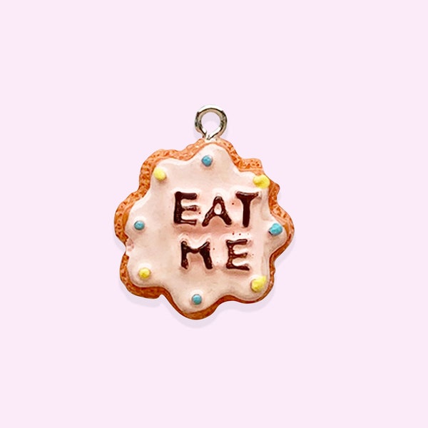 2pc or 10pc Eat Me Charm -Donut Charm -Wonderland Charm -Kawaii Charms- Cookie Charm - Cake Charms- Cookie Shoe Charms -Alice Charm -Eat Me