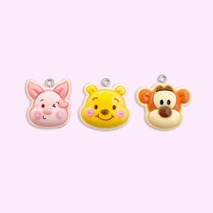 2pc, 3pc or 10pc Pig Bear and Tiger Charms -Cartoon Animal Charm -Kawaii Animal Beads -Magical Charms -Animal Charm Bracelet -Pig Shoe Charm