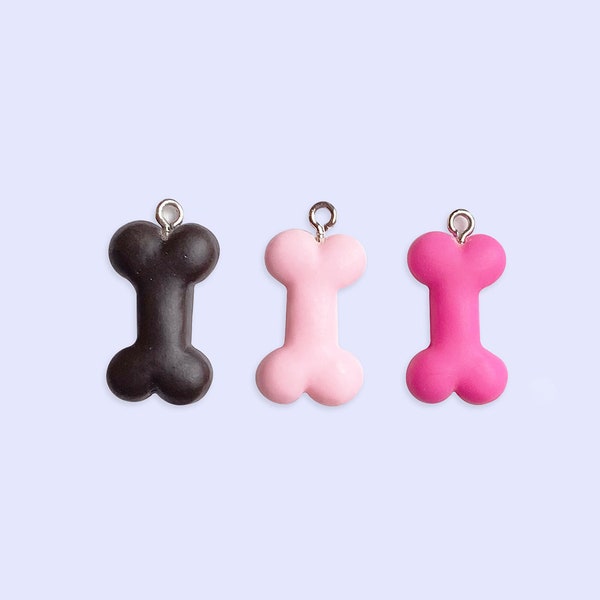 2pc, 3pc or 10pc Mini Dog Bone Charms -Animal Lovers -Dog Mom -Dog Bone Charm -Puppy Charm -Dog Charm -Dog Gift -Bone Charm -pink bone Charm