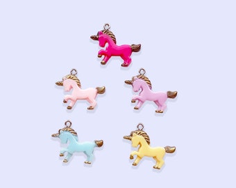 2pc or 5pc Small Unicorn Charm - Unicorn Charm - Resin Charm -Unicorn Necklace -Charm Bracelet - Kawaii Charm - Kawaii Necklace - kids charm