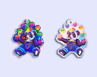 2pc or 10pc Iridescent Bear Charms -Bear Charms -Ombre Charm -Shoe Charms -Rainbow Charms- Charms for Earrings - Heart charms