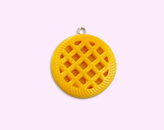 2 or 10pc Frozen Waffle Resin Charm for Keychain Making