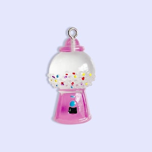 2pc Pink Candy Gumball Machine Charm - Gumball Machine - Candy Shop Charm -Kawaii Charm -Kids Charm- Charm Bracelet - Candy Necklace