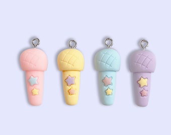 2pc or 10pc Pastel Microphone Charms -Rock Band Charms -Music Charms -Choir Charms -Kawaii Charms -Mic Charms- Singing Charms -Shoe Charms