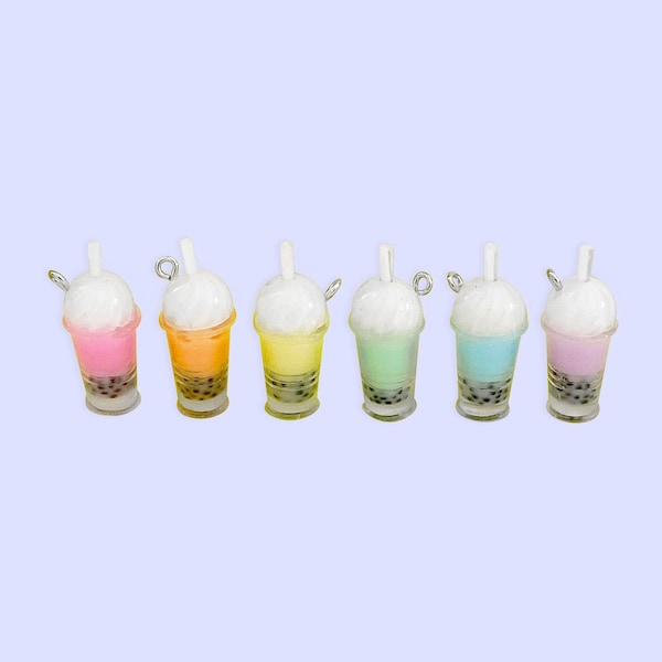 2pc or 4pc Boba Drink Cup Charms -Boba Charm -Smoothie Charm -Shoe Charms -Boba Tea Charm- Kombucha Charm -Frosty Charm -Shake Charm