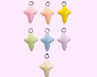 2 or 10pc Micro Mini Emoji Star Charm for Little Girls Jewelry