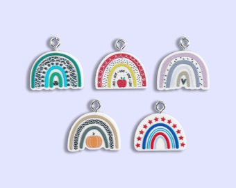 Breloques acryliques arc-en-ciel - automne, enseignant, motifs patriotiques