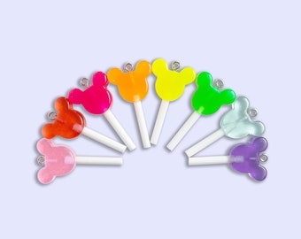 Rainbow Lollipop Resin Charms, Candy Kawaii Charm
