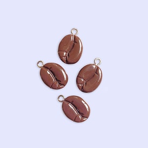 2pc or 10pc Coffee Bean Charm -Coffee Shop Charm -Coffee Lovers -Coffee Gift - Shoe Charm- Cacao Bean -Black Coffee -Morning Joe Earrings