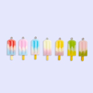 2pc, 7pc or 10pc Ombre Popsicle Charm -Fourth of July Charm -Pastel Popsicle -Summer Charm -Pastel Rainbow Charm -Kawaii Charm -Push Pop