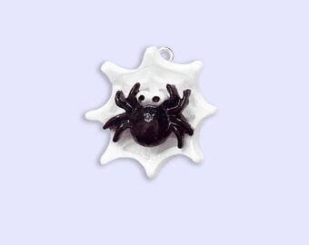 2 or 10pc 3D Spider Web Charm - Gothic Earrings and Necklace Resin DIY