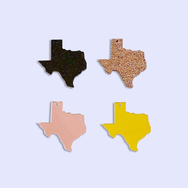 2pc, 4pc or 10pc Acrylic Texas Charm Pendant - State Charm - Austin charm - Dallas Charm - Houston Charm - San Antonio Charm - Texas College