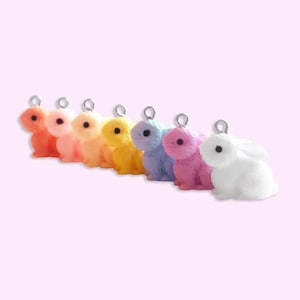 2 Stück, 7 Stück oder 10 Stück realistische Kaninchen Charme -Osterhasen Charme -Pastell Kaninchen Charme -Ostern Sonntag Charme -Rosa Kaninchen Charme -Osterei Charme