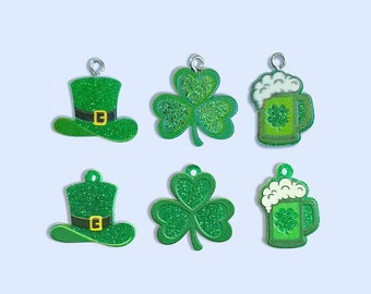 St Patricks Day Acrylic Charm, Clover, Ale, Leprechaun Hat