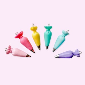 2, 6 or 10pc Resin Piping Bag Charm, Chef Jewelry, Cake Decorating