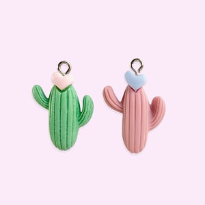 Ciondolo a forma di cactus a forma di cuore da 2 o 10 pezzi - Ciondolo "Non essere uno stronzo" - Ciondolo del deserto - Ciondolo boho - Ciondolo dell'amore - Ciondolo dell'Arizona - Ciondolo kawaii - Chic del deserto
