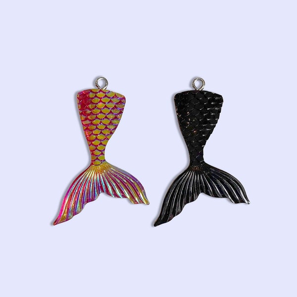 2pc or 10pc Gothic Mermaid Tail Pendant - Mermaid Charm - Gothic Mermaid - Gothic Summer - Mermaid Gift - Mermaid Earrings -Mermaid Necklace