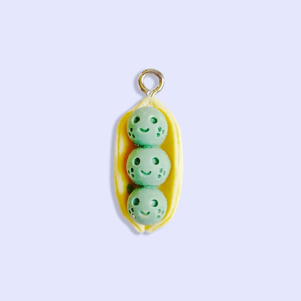 2pc or 10pc Three Pea's in a Pod Charm -Food Charm - kids Charm - Best Friends Charm -Besties Charm -Vegetable Charm -Kawaii Charm