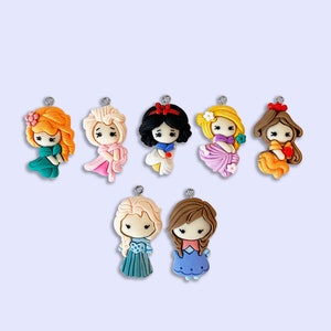 2pc, 7pc or 10pc Princess Charms -Mermaid Charms -Fairy Tale Charms -Ice Queen Charms - Kawaii charms -Children's Charms -Girls Necklace
